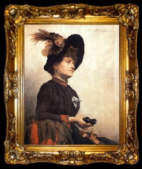 framed  Anna Bilinska-Bohdanowicz Portrait of a lady with binoculars, ta009-2